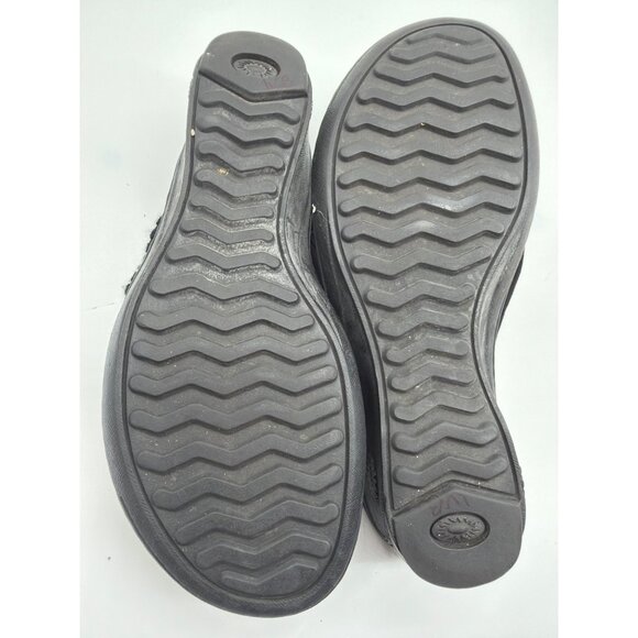 Ugg Knitted Cuff Shearling Lined Suede Wedge Mules Size 8 Black - Picture 8 of 9